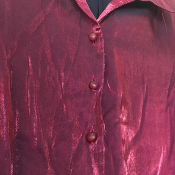 NWT PLUS Notions Woman Metallic Button Down Top - Picture 7 of 7